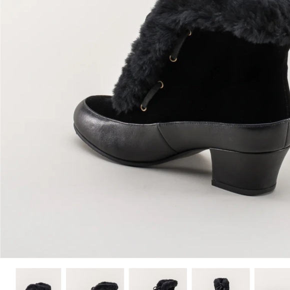 American Duchess NEVER WORN Alpen Chic Black Fur-Trimmed Heeled Boots. - Picture 5 of 9